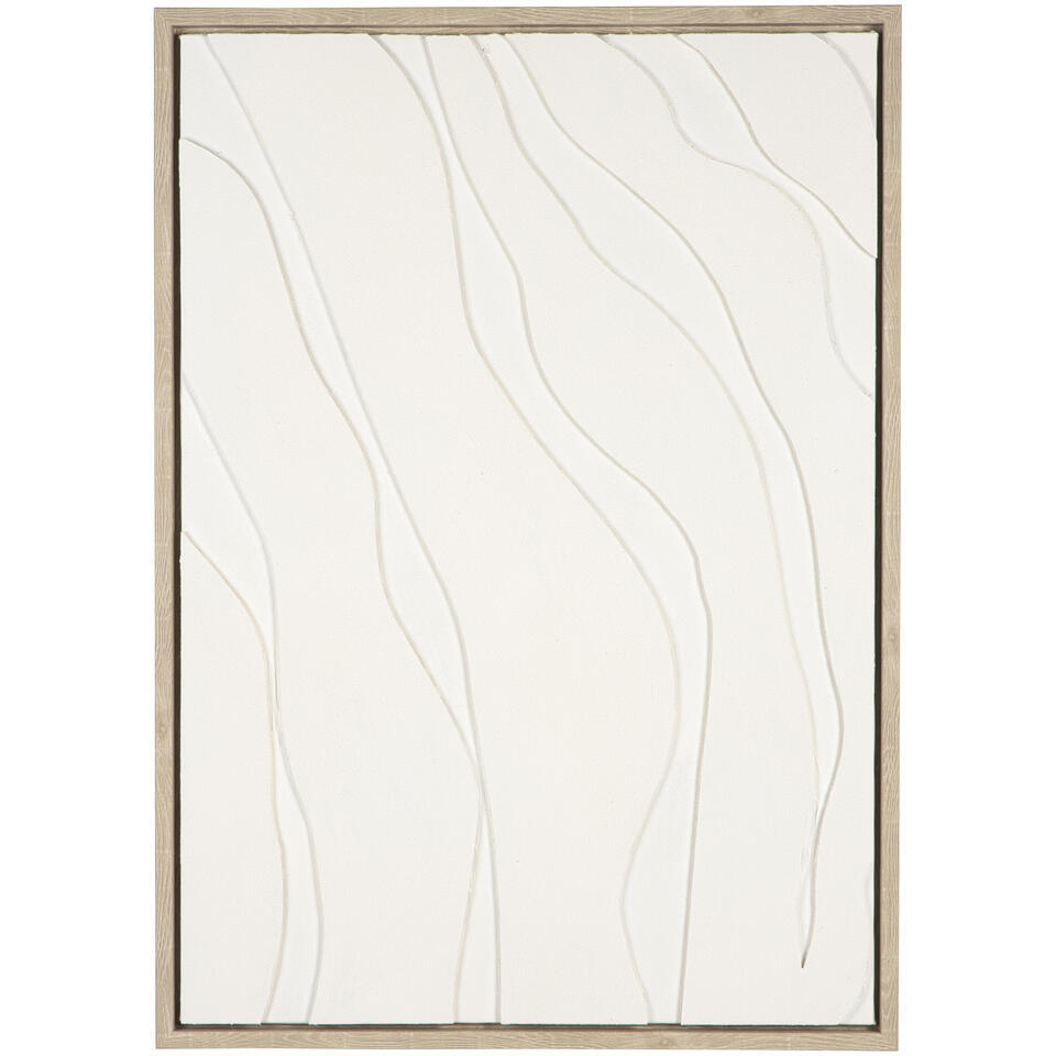 Leen Bakker - Schilderij Organic Off-white - 70x50 Cm - MDF - Bruin#Crème#Wit - 3.8x50x70 Cm