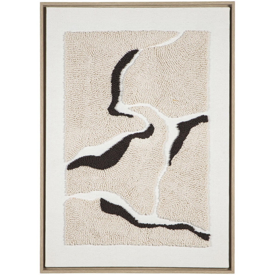 Leen Bakker - Schilderij Noé Beige - 70x50 Cm - MDF - Wit#Beige#Crème - 3x50x70 Cm