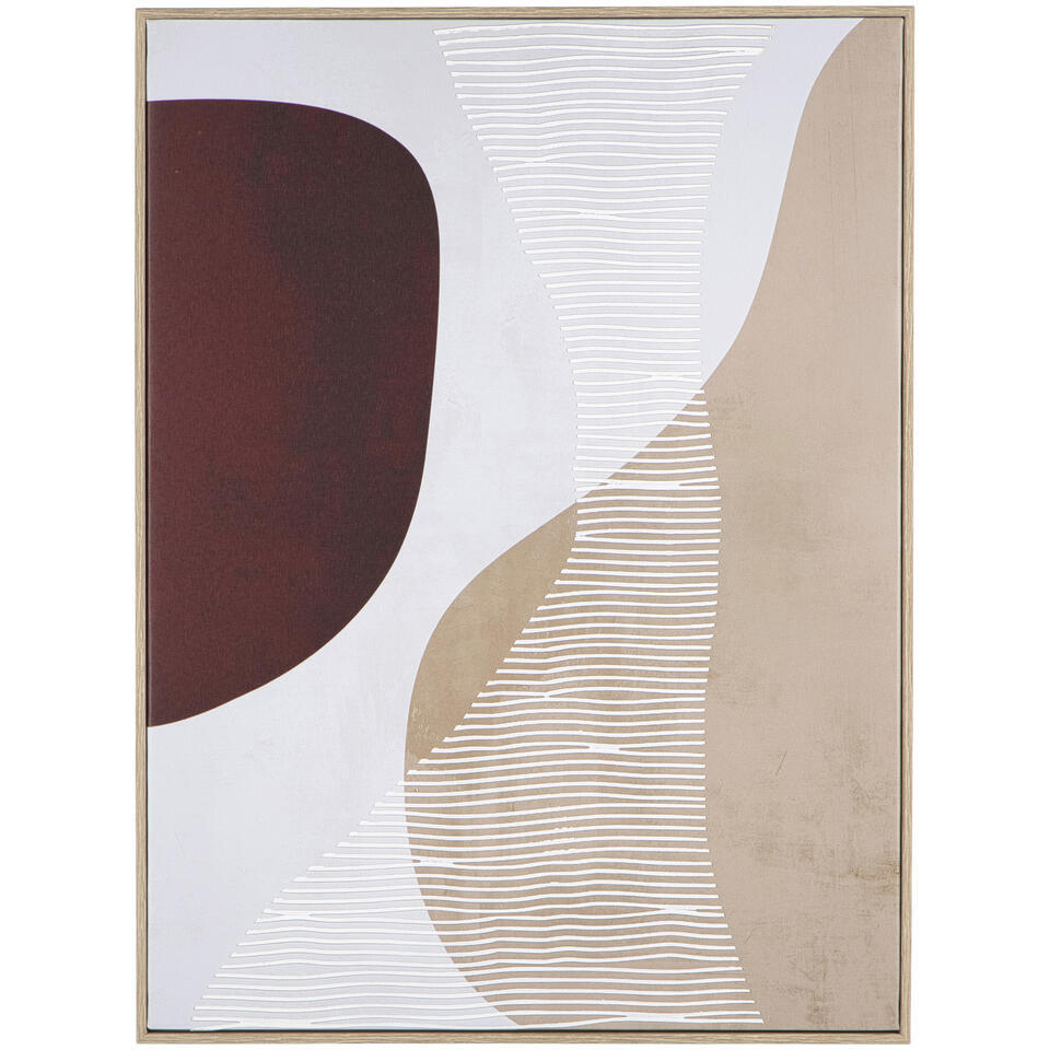 Leen Bakker - Schilderij Noah Rood - 60x45 Cm - MDF - Wit#Beige#Crème#Roze#Rood - 2.5x45x60 Cm