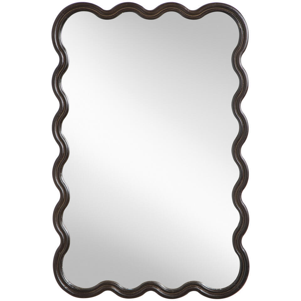 Leen Bakker - Spiegel Sevilla Bruin - 60x40 Cm - MDF - Zwart - 2x40x60 Cm