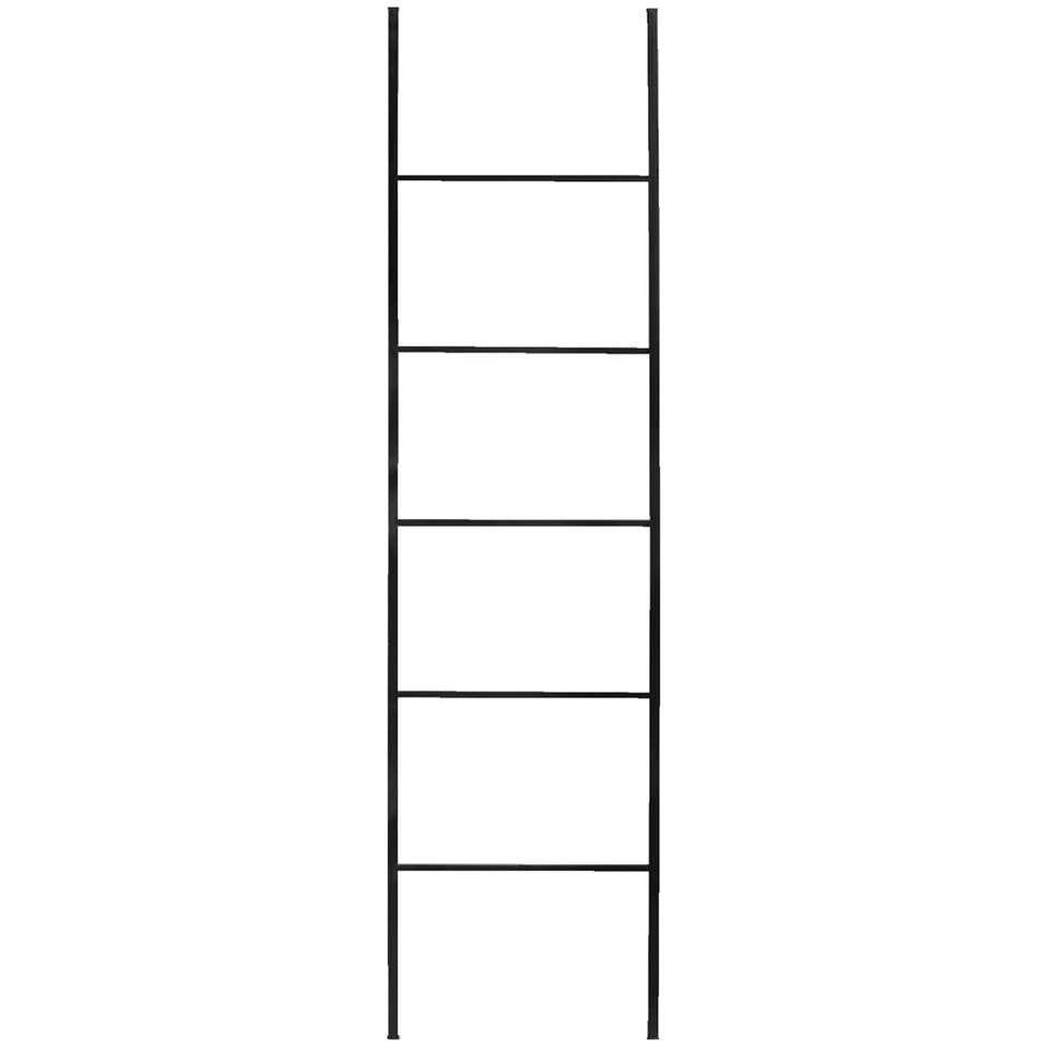 Decoratieve ladder Vincent - zwart - 160x37x1,5 cm