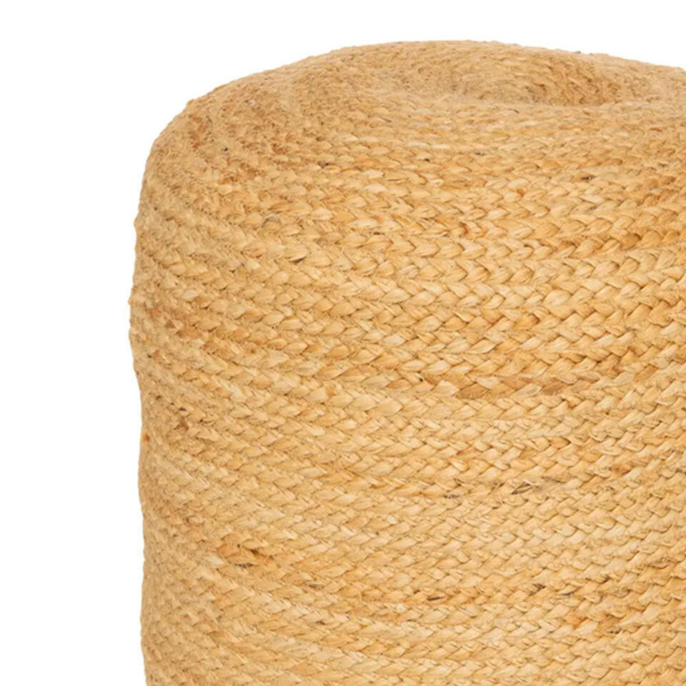 Atmosphera Poef om te zitten hout/stof jute/beige 40 x 40 cm Leen Bakker Atmosphera Poef om te zitten hout/stof jute/beige 40 x 40 cm Leen Bakker