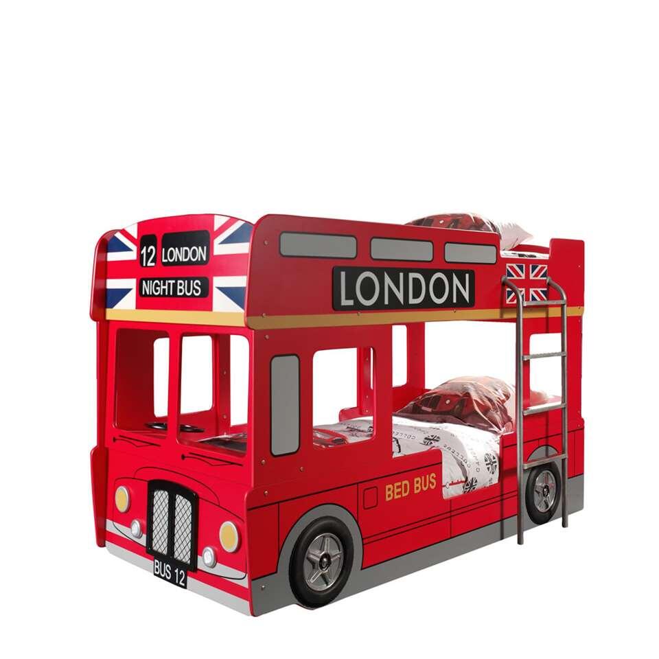 Vipack stapelbed London Bus - incl. LED - 132x99,6x215 cm
