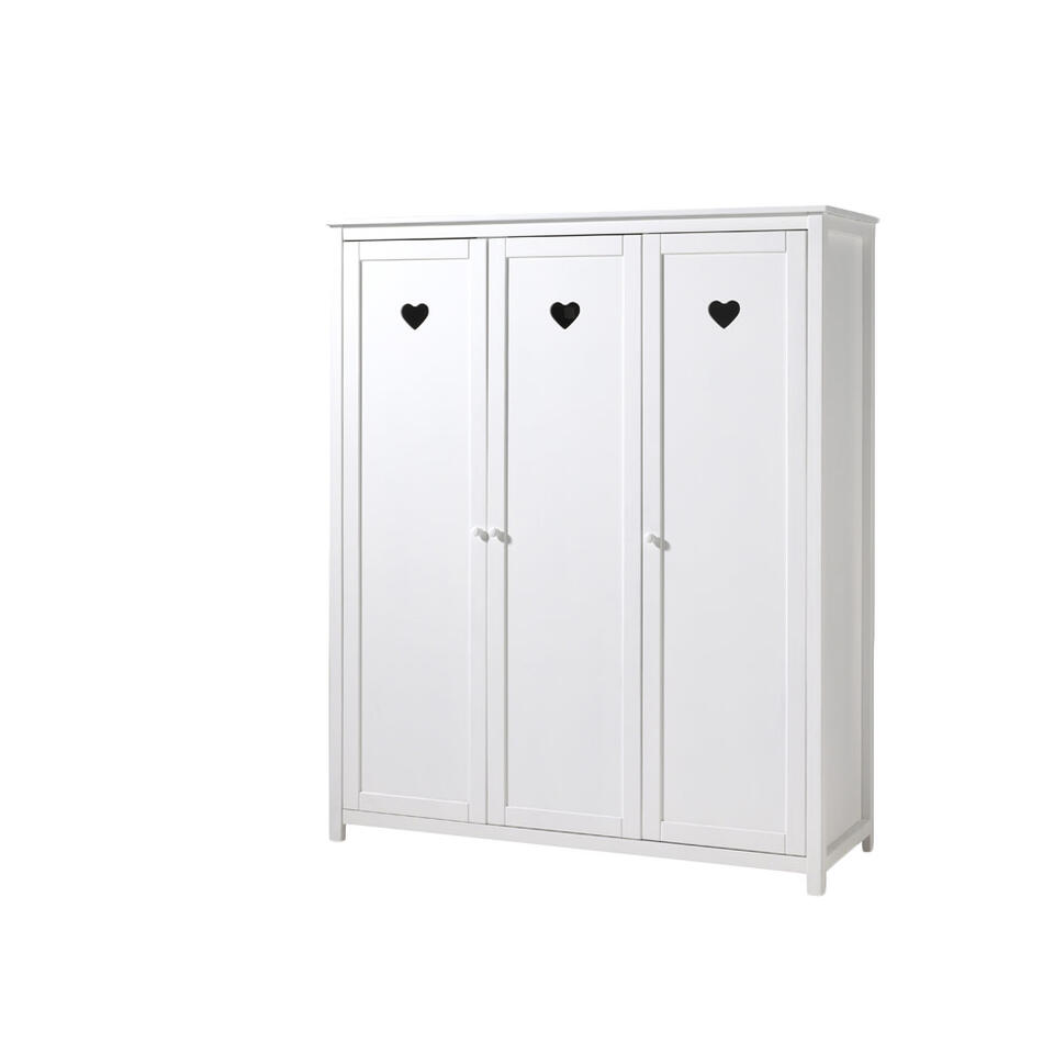 Vipack 3-deurs kledingkast Amori - wit - 190x159x57 cm