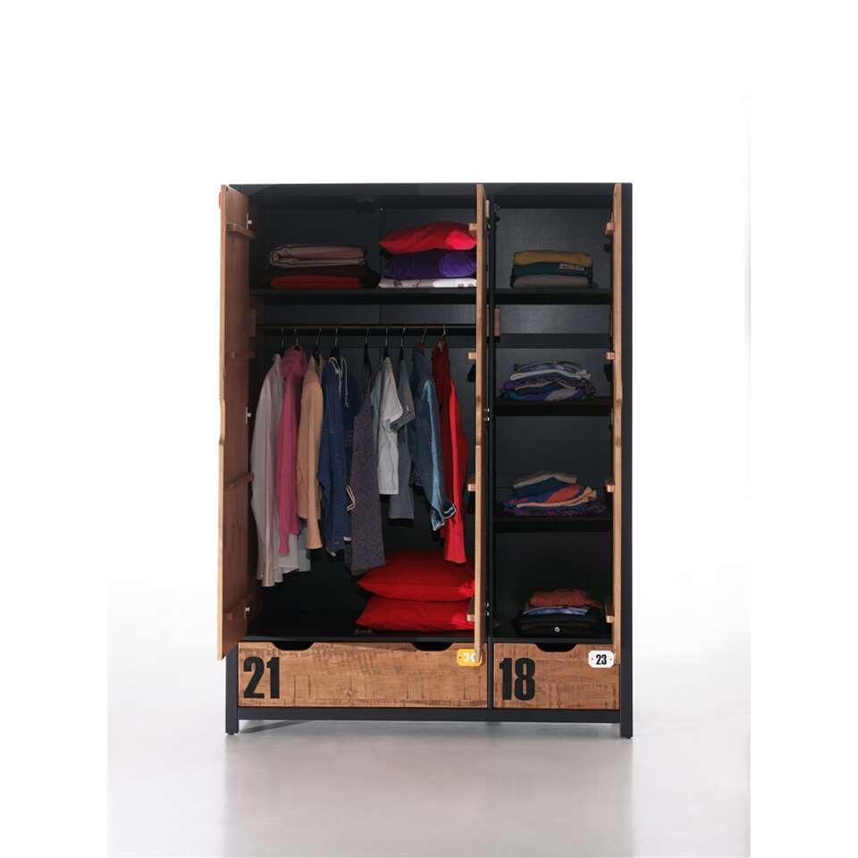 Vipack 3-deurs kledingkast Alex - bruin - 200x147,4x55 cm