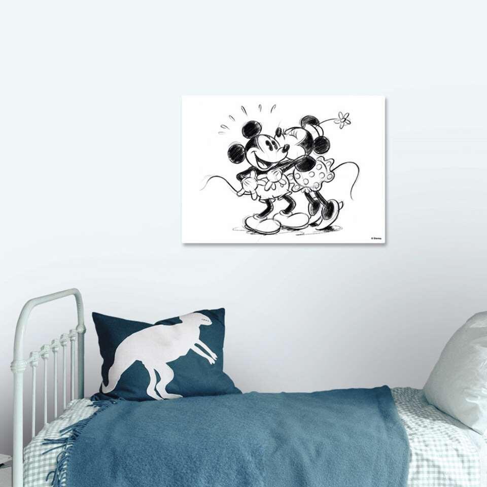 Art for the Home canvas Mickey Minnie Hugging - wit - 70x50 cm