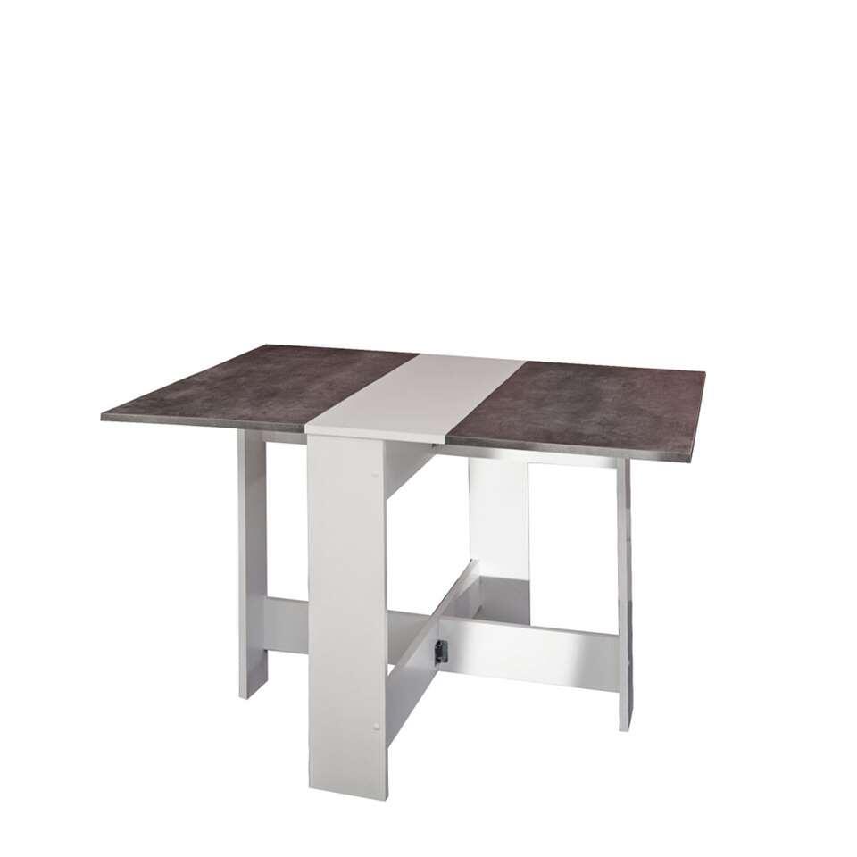 Symbiosis inklapbare tafel Laugen - wit/betongrijs - 73,4x28x76 cm