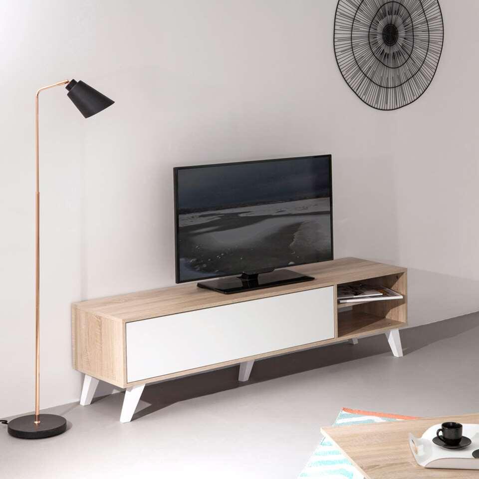 Symbiosis TV-meubel Heidal - eikenkleur/wit - 43,2x165x40 cm