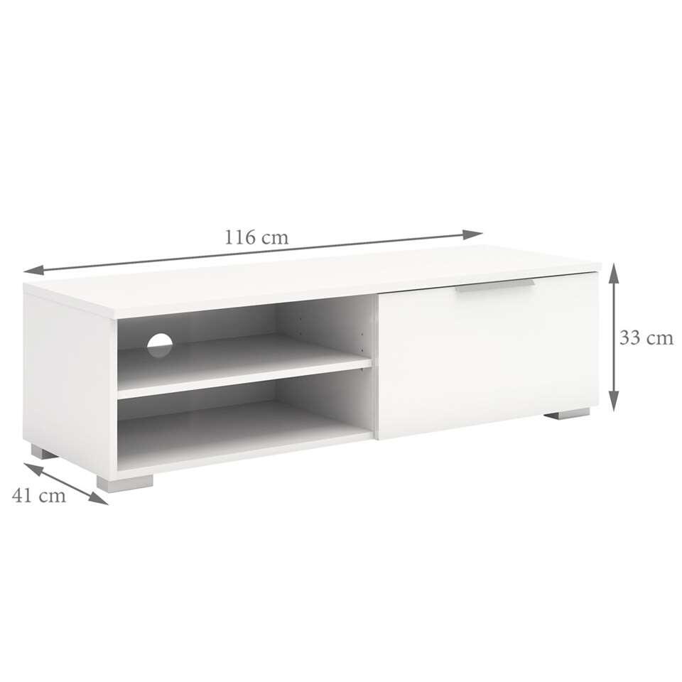 TV-meubel Uldum - wit - 39,9x115,7x33,1 cm