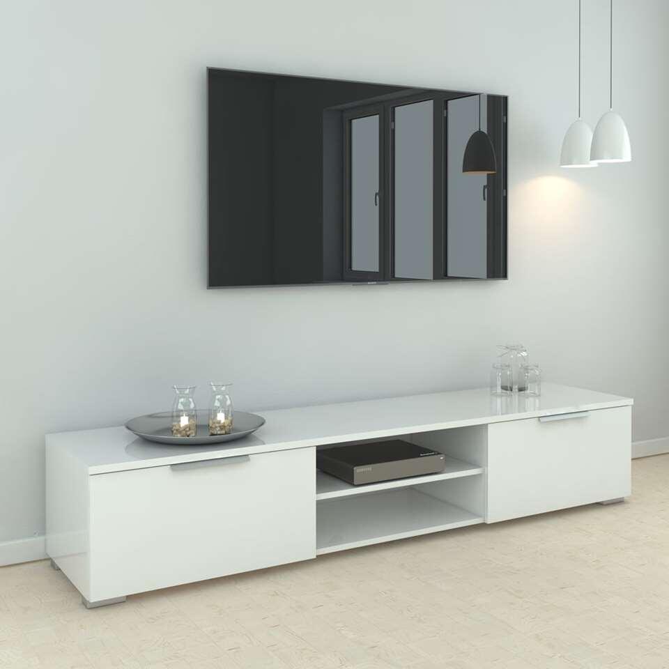 TV-meubel Uldum - hoogglans wit - 33,1x172,7x39,9 cm
