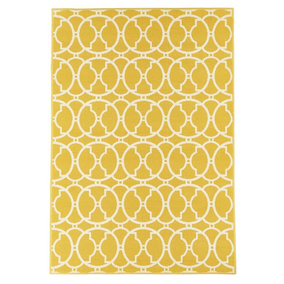 Floorita binnen/buitenvloerkleed Interlaced - geel - 133x190 cm | Bakker