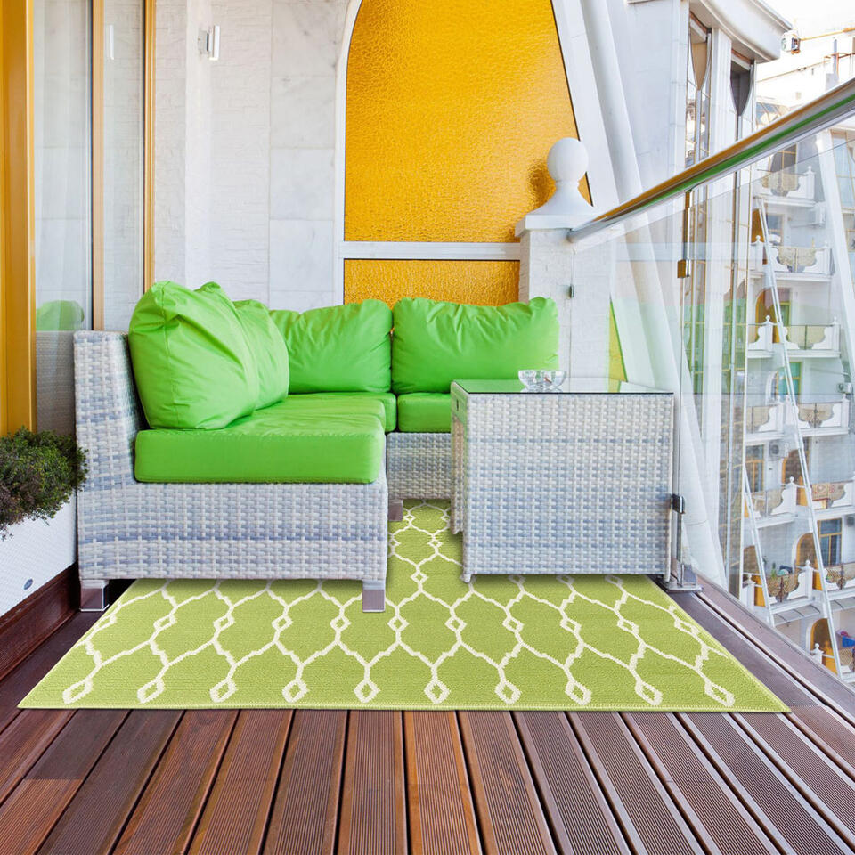 Floorita binnen/buitenvloerkleed Trellis - groen - 160x230 cm