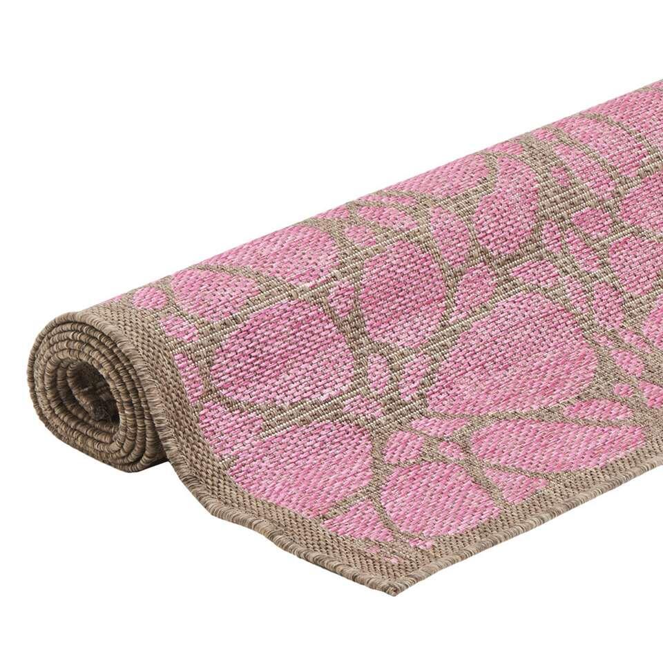 Floorita binnen/buitenvloerkleed Fiore - roze - 160x230 cm