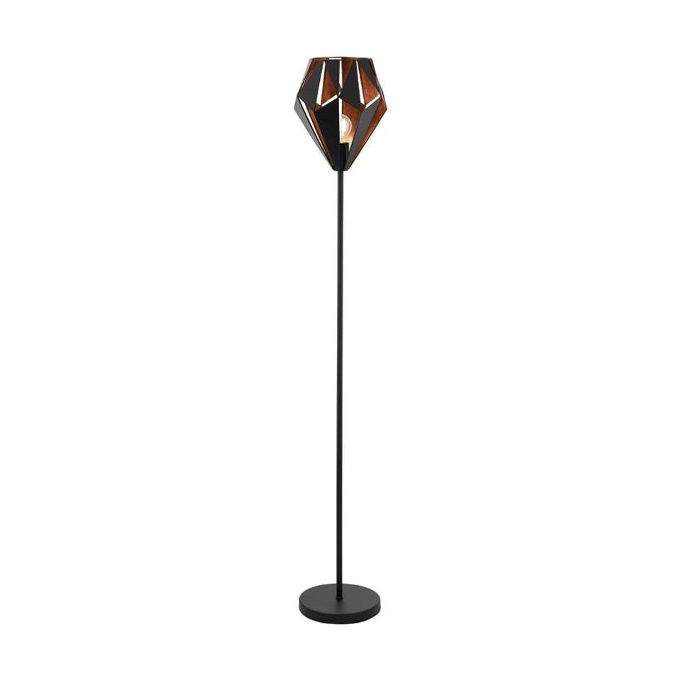 EGLO vloerlamp Carlton 1 - zwart/koper - 152,5 cm
