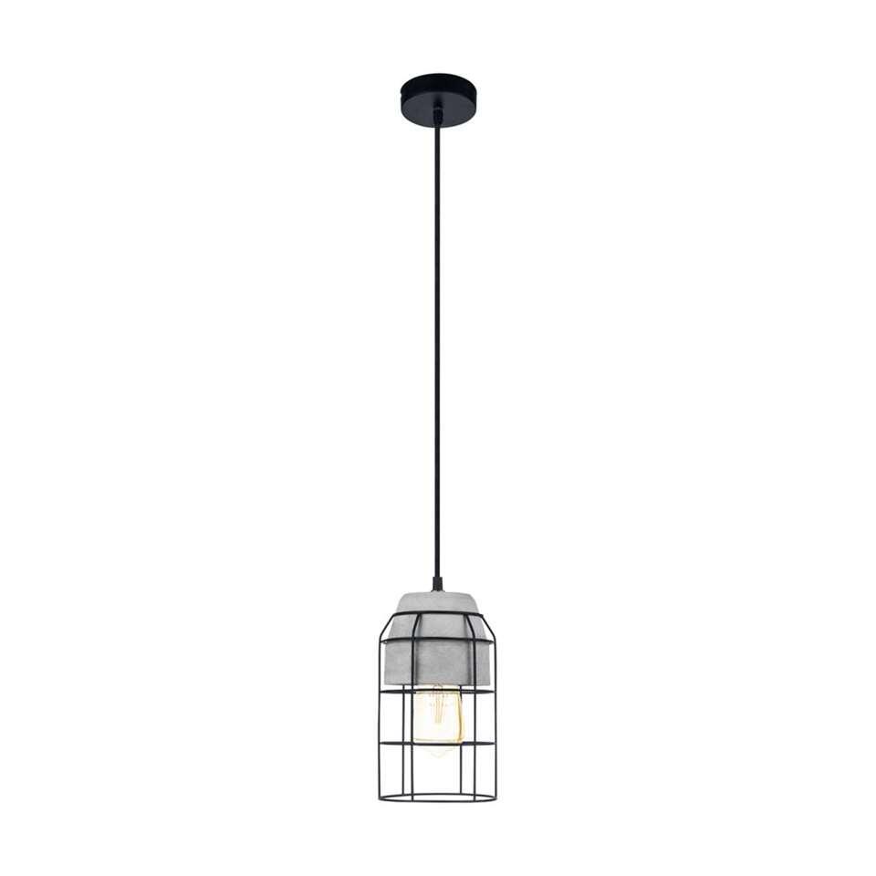 EGLO hanglamp Consett - zwart/beton - Ø14 cm