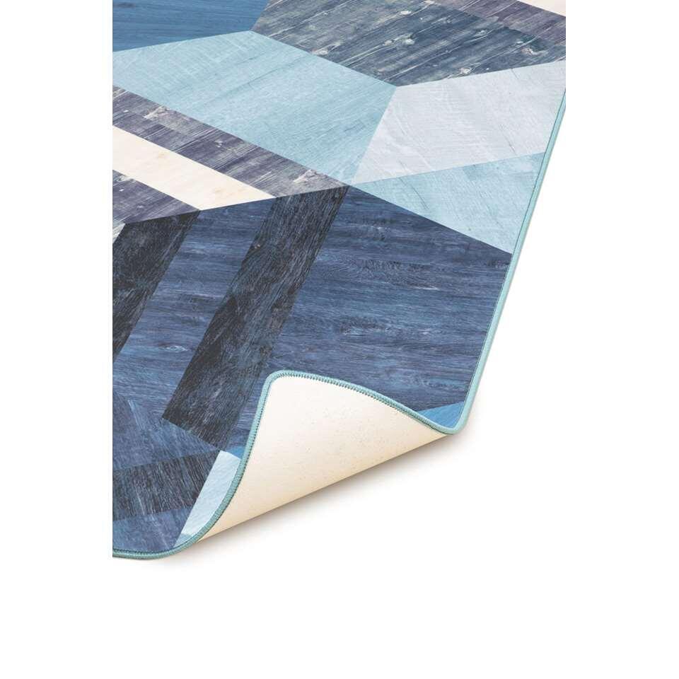 Tarkett vloerkleed Finally Vinyl™ Zeshoek - blauw - 166x196 cm