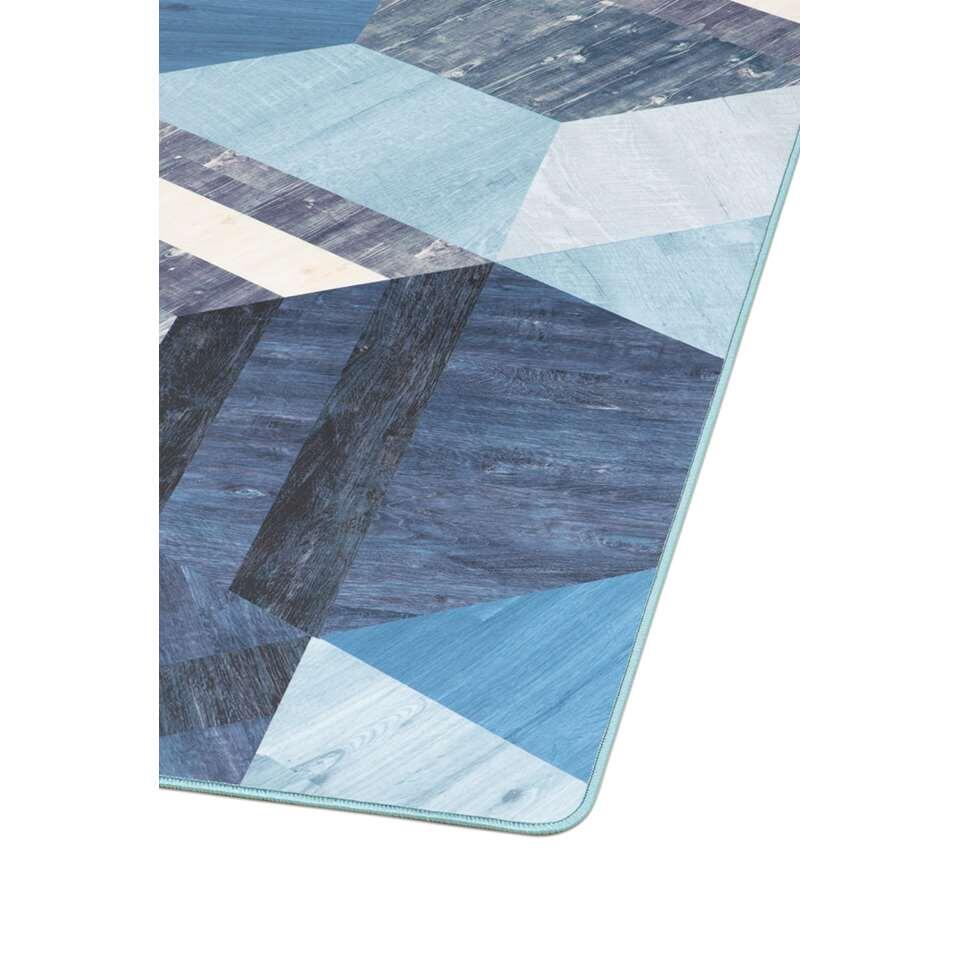 Tarkett vloerkleed Finally Vinyl™ Zeshoek - blauw - 166x196 cm