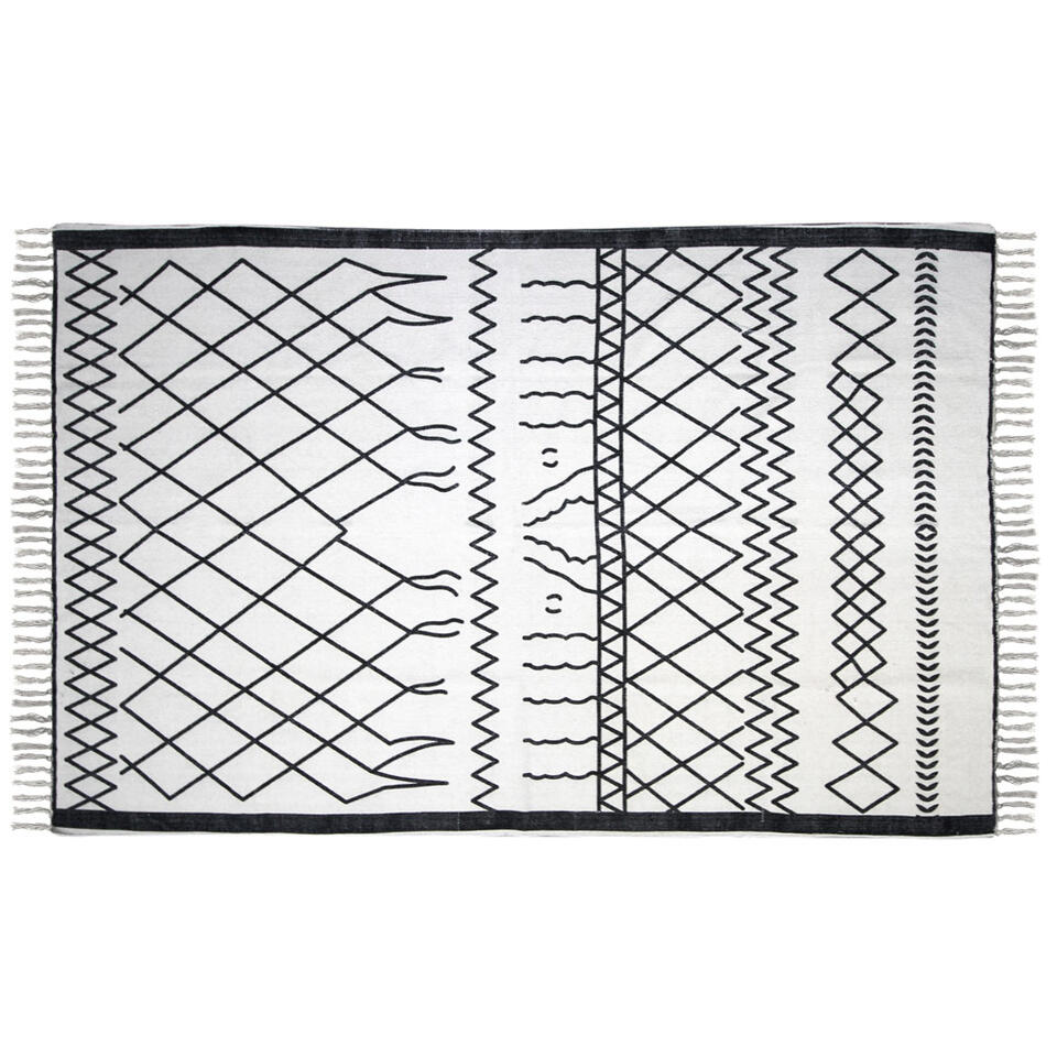 HSM Collection vloerkleed Borris - zwart/wit - 230x160 cm | Leen