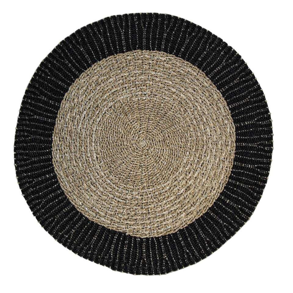 HSM Collection vloerkleed Seff - naturel/zwart - 150x150 cm