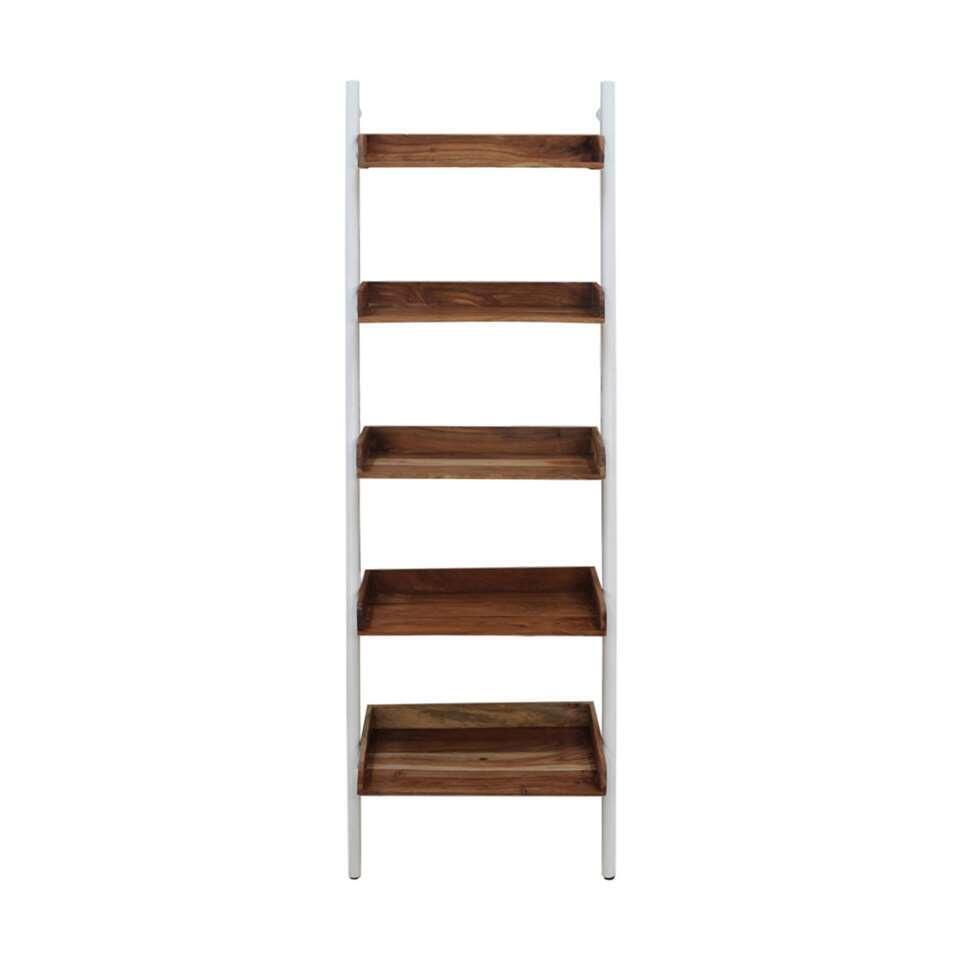 Blozend boezem chirurg HSM Collection decoratieve ladder Hayo - wit/naturel - 60x35x180 cm | Leen  Bakker