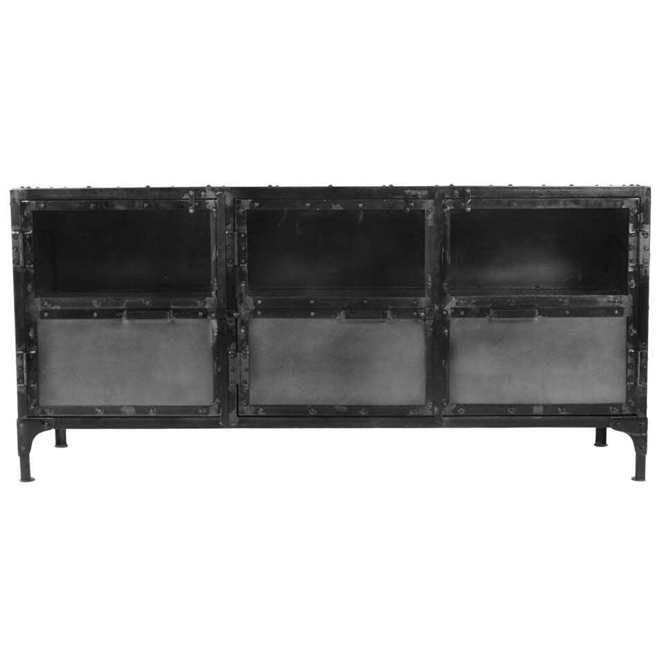HSM Collection dressoir Brooklyn - zwart - 150x40x70 cm
