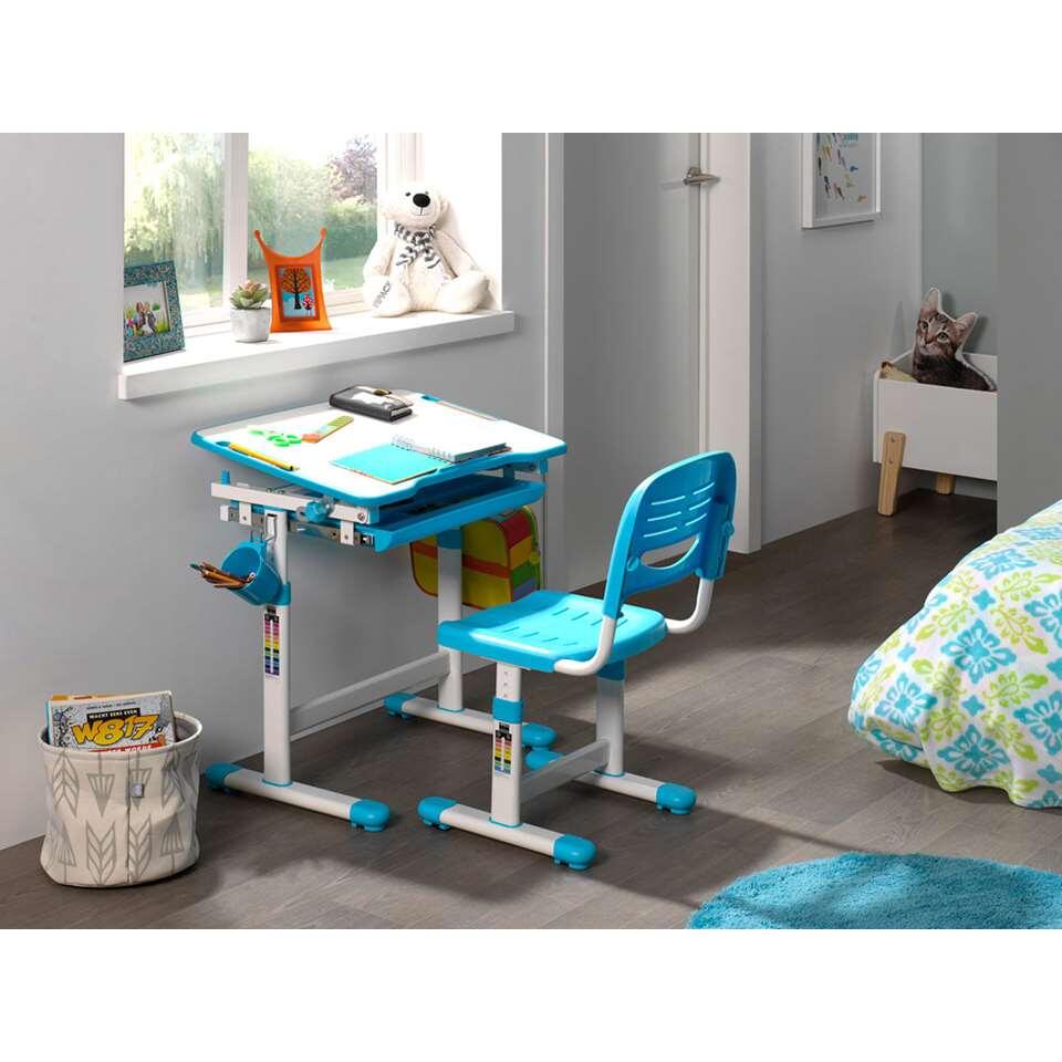 Vipack kinderbureau Comfortline met stoel - blauw - 66x47x54/76 cm