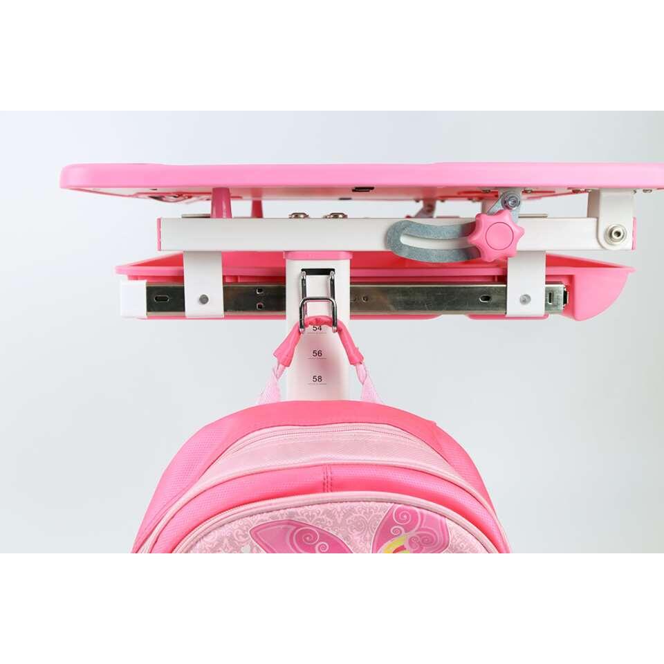 Vipack kinderbureau Comfortline met stoel - roze - 66x47x54/76 cm