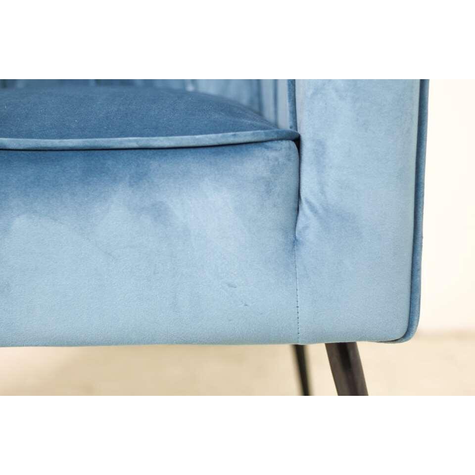HSM Collection fauteuil Chester - velvet - staalblauw