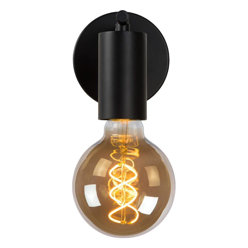 Lucide wandlamp Leanne - zwart - 14,5x10x12 cm