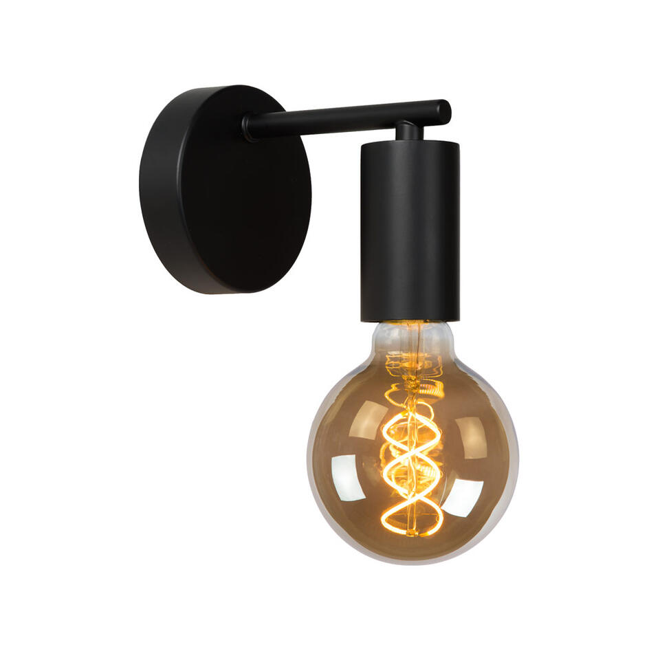 Lucide wandlamp Leanne - zwart - 14,5x10x12 cm