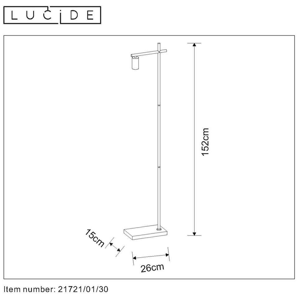 Lucide vloerlamp Leanne - zwart - 26x15x152 cm
