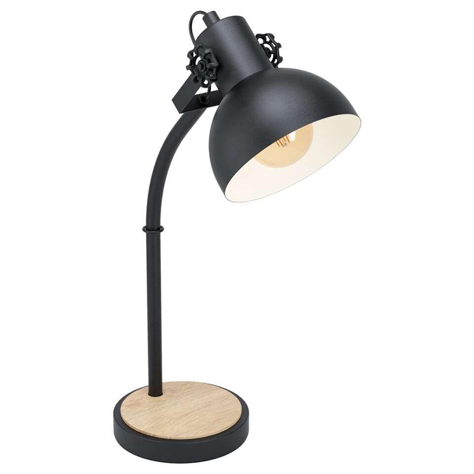 EGLO tafellamp Lubenham - zwart/hout