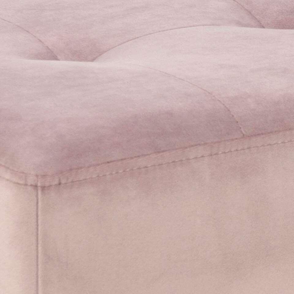 Bankje Gaby - fluweel - roze - 45x95x38 cm