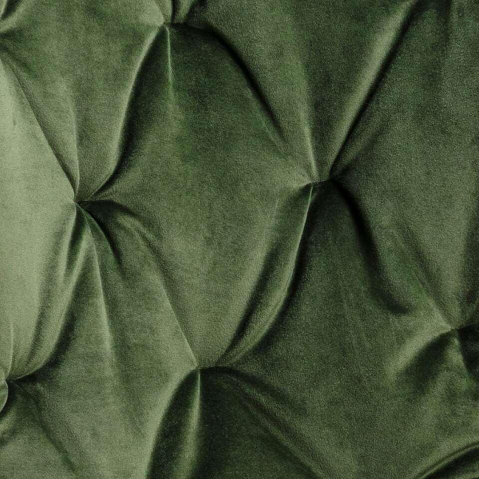 Eetkamerstoel Helgum - gecapitonneerd fluweel - groen (2 stuks)