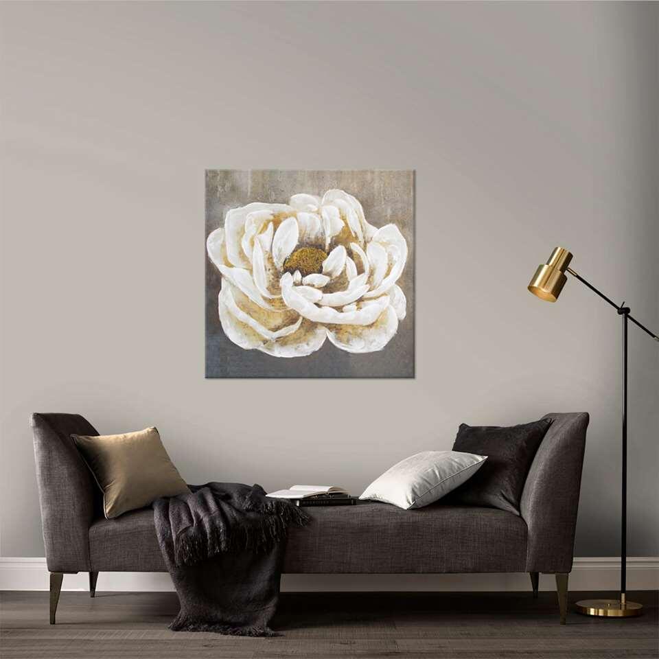 Overeenkomstig met draai Berri Art for the Home - Canvas Geschilderde details - Witte Roos | Leen Bakker
