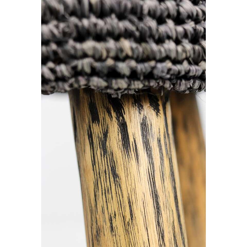 HSM Collection kruk Malibu - raffia zeegras - zwart - 45 cm