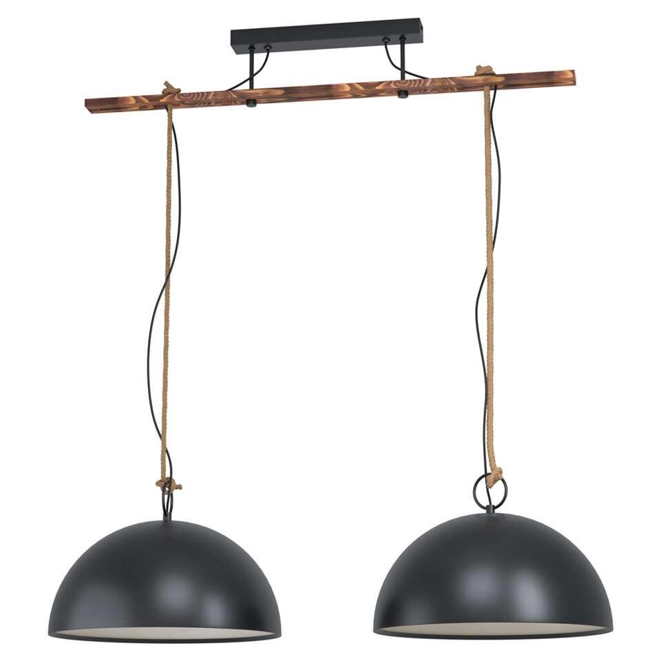 EGLO hanglamp Hodsoll 2-lichts - zwart/bruin