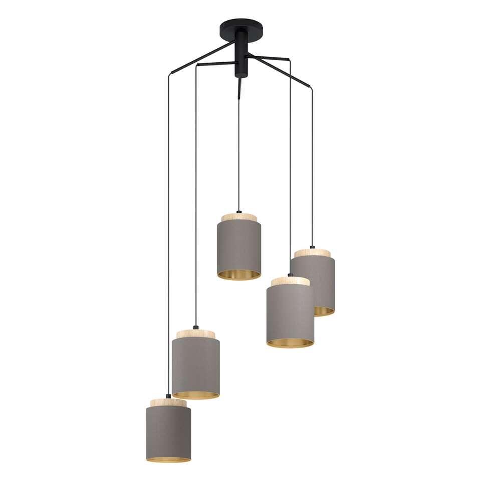 EGLO hanglamp Albariza - zwart/bruin/taupe | Leen Bakker
