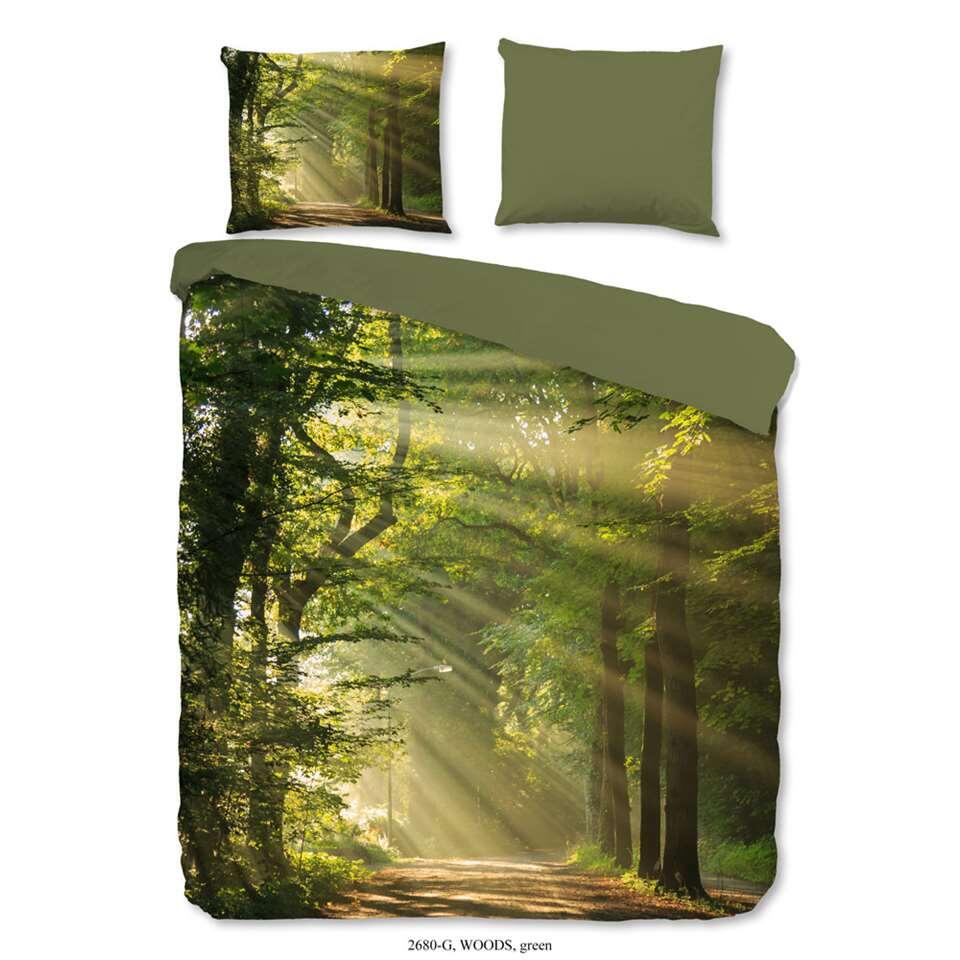 Demonteer Bij elkaar passen Chip Good Morning dekbedovertrek Woods - groen - 140x200/220 cm | Leen Bakker