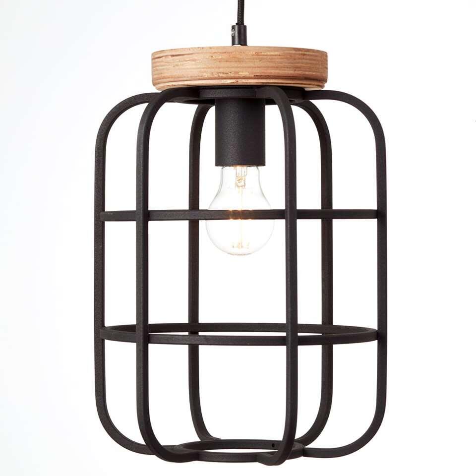 Brilliant hanglamp Gwen hout - zwart | Leen Bakker