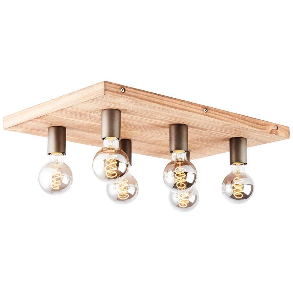 Brilliant plafondlamp Panto 6-lichts - hout