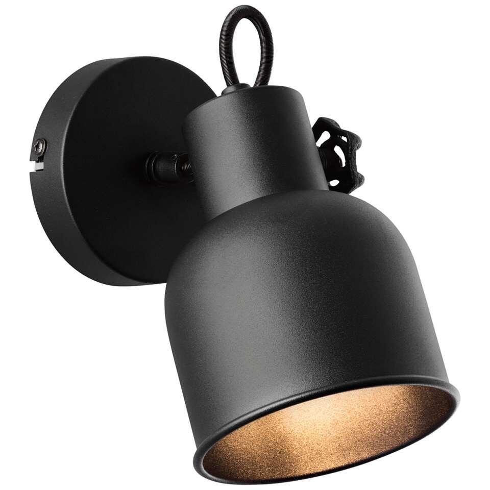 het kan Uitgaan van Kroniek Brilliant wandlamp Rolet - zwart - 18,5x11,5x16 cm | Leen Bakker