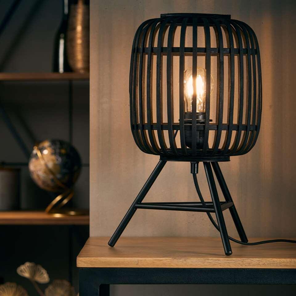 Brilliant tafellamp Woodrow - zwart - 30 cm