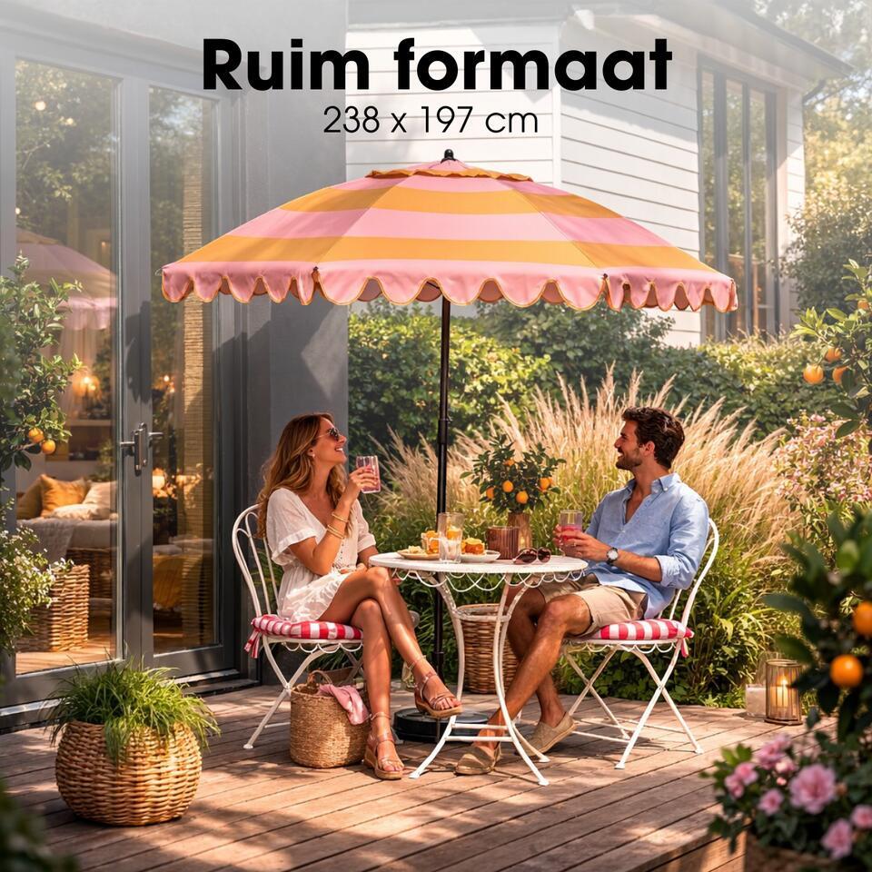Mica Decorations Parasol Hart H238 x 220 cm - Zwart
