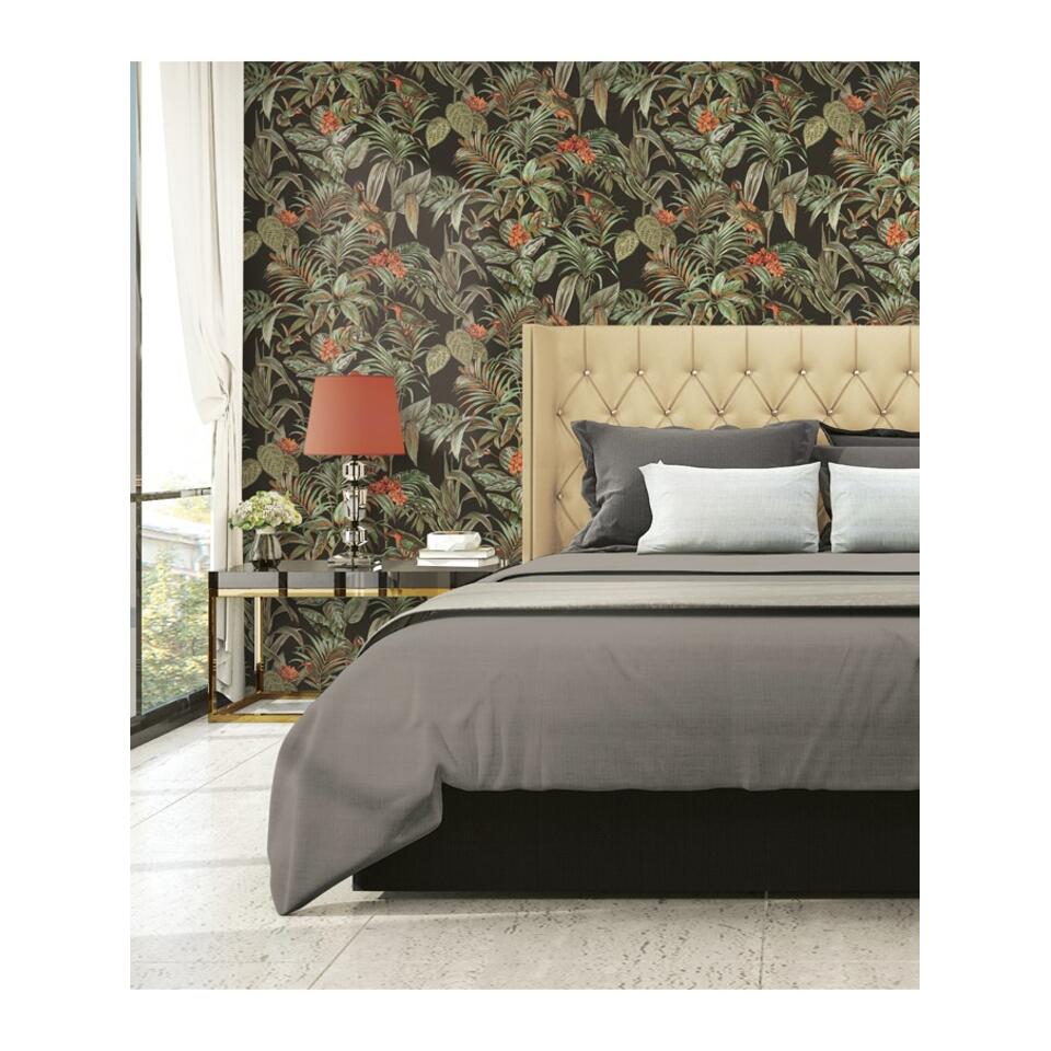 Dutch Wallcoverings - Wallstitch Bird Of Paradise Black - 0,53x10,05m ...