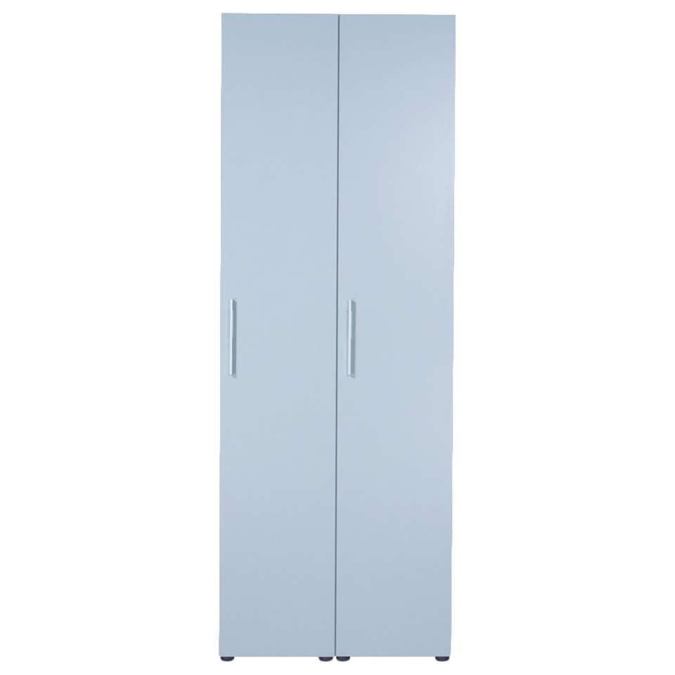 knoop compileren Odysseus Smartbox kledingkast 2-deurs - blauw - leg - 220x80x60 cm | Leen Bakker