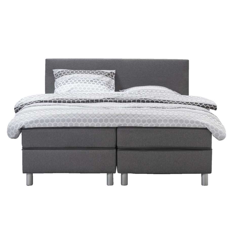 Boxcombinatie Alta incl. topdekmatras - 140x200 cm - grijs - Leen Bakker