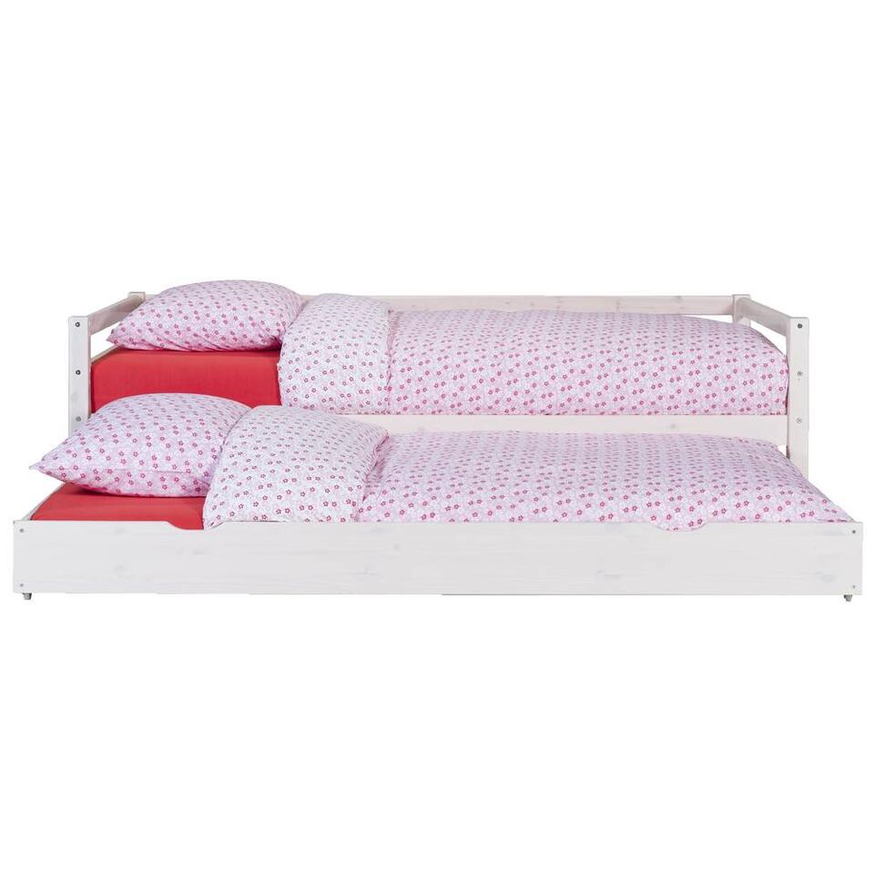 Kliniek Bloesem traagheid Bed Ties met bedlade - whitewash - 90x200 cm | Leen Bakker