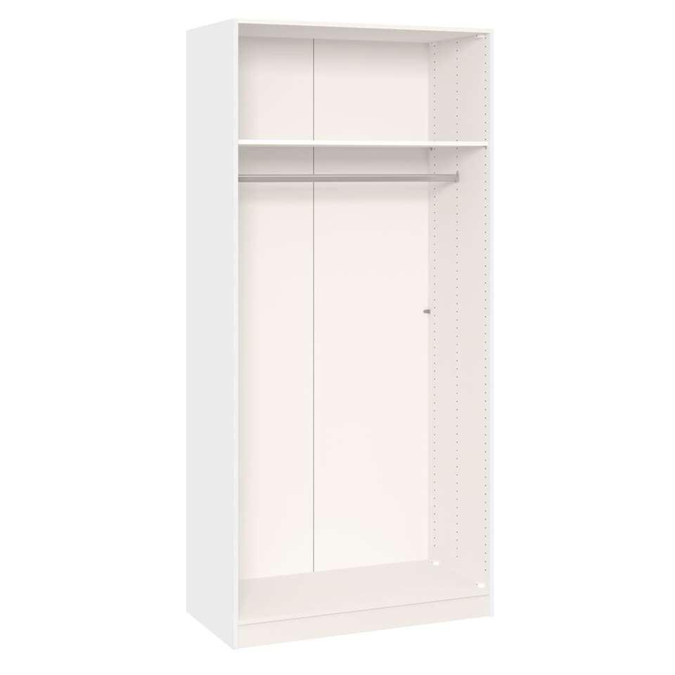 STOCK kledingkast 2-deurs - wit - 236x101,9x56,5 cm