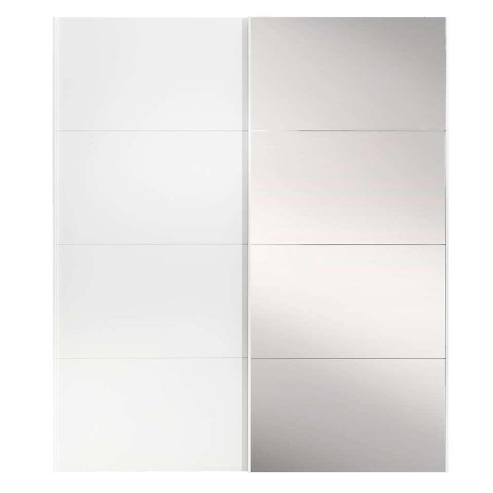 Kunstmatig Verbaasd streep Stock schuifdeurkast - wit/spiegel - 236x202,5x65 cm | Leen Bakker